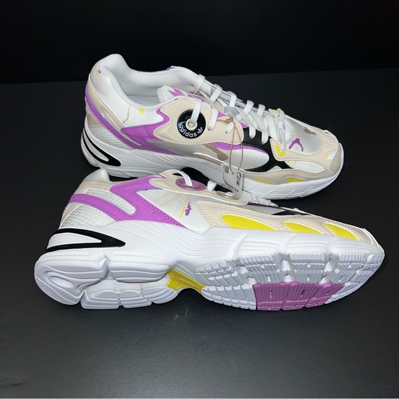 Adidas Women's Purple, Yellow, and Black Sneakers - Picture 5 of 11